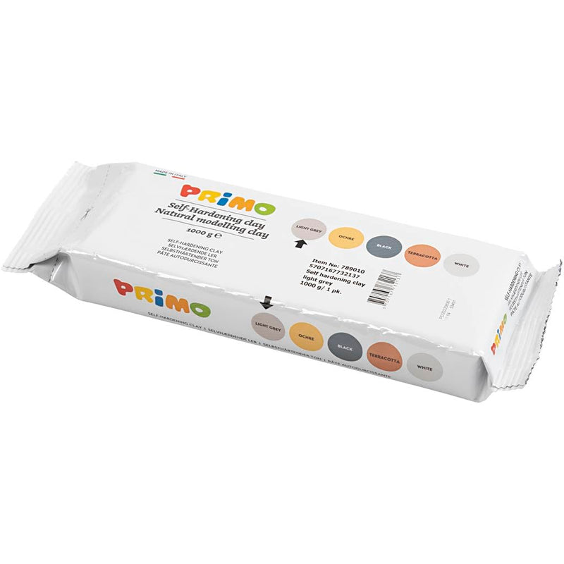 Creativ 789010 Self-Hardening Clay, light grey, 1000g