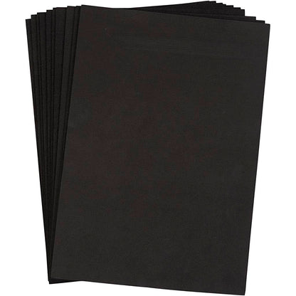 Lot de 10 feuilles de mousse en éthylène-acétate de vinyle au format A4 (21 x 30 cm), Épaisseur de 2 mm, Noir