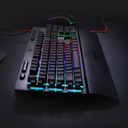 Redragon K512 Shiva RGB Backlit Membrane Gaming Keyboard with Multimedia Keys, Quiet Mechanical Feeling Keyboard, 6 Extra On-Board Macro Keys, Dedicated Media Control, Detachable Wrist Rest