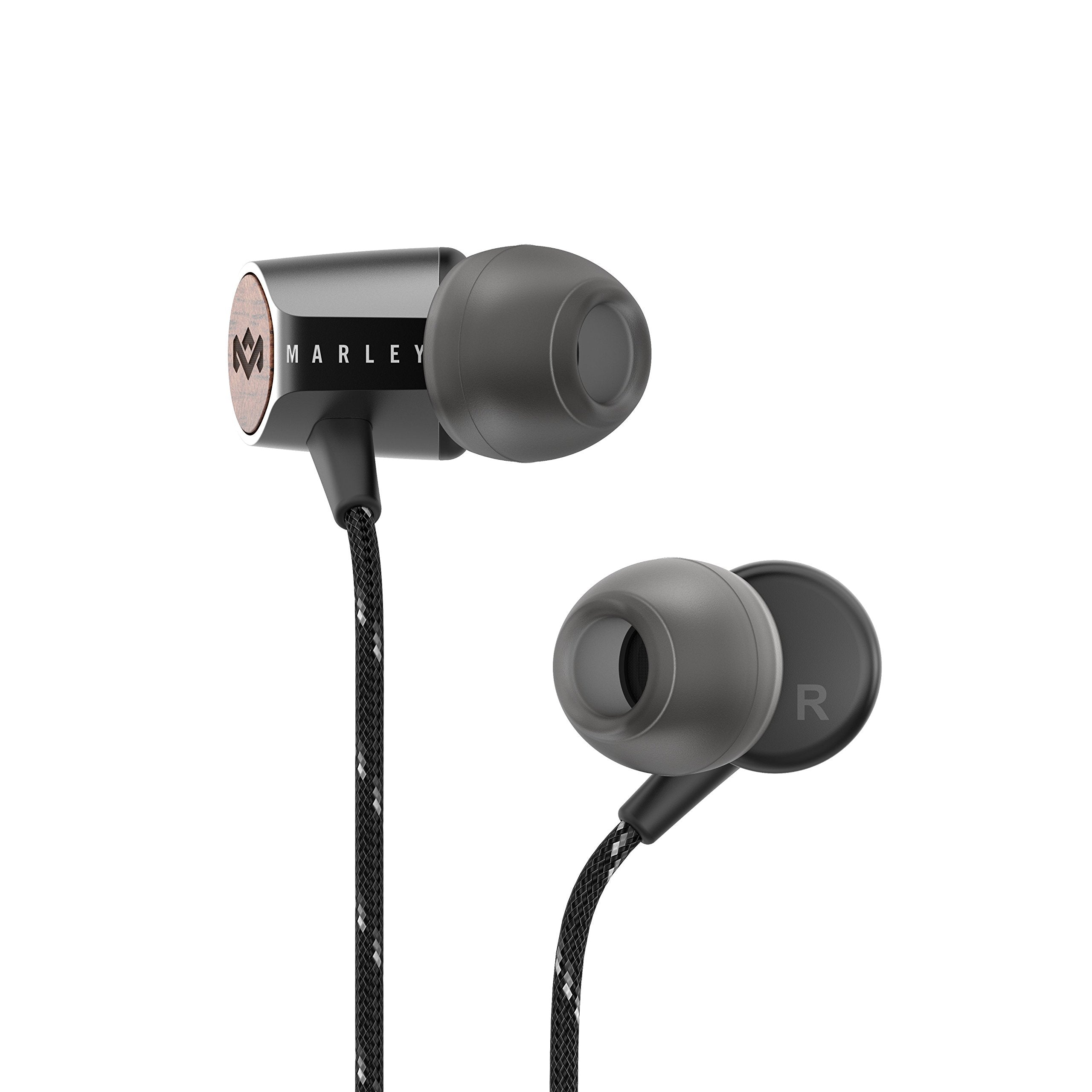 House of Marley Uplift 2.0 - Noise Isolating In-Ear Headphones/Earphones, 9mm Drivers, Hands-Free Calling In-Line Mic, 1 Button Control, Includes Earbuds in 3 sizes