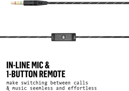 House of Marley Uplift 2.0 - Noise Isolating In-Ear Headphones/Earphones, 9mm Drivers, Hands-Free Calling In-Line Mic, 1 Button Control, Includes Earbuds in 3 sizes