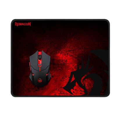 Redragon M601-WL-BA Wireless Gaming Mouse and Mouse Pad Combo, Ergonomic MMO 6 Button Mouse, 2400 DPI, Red LED Backlit & Large Mouse Pad for Windows PC Gamer (Black Wireless Mouse & Mousepad Set