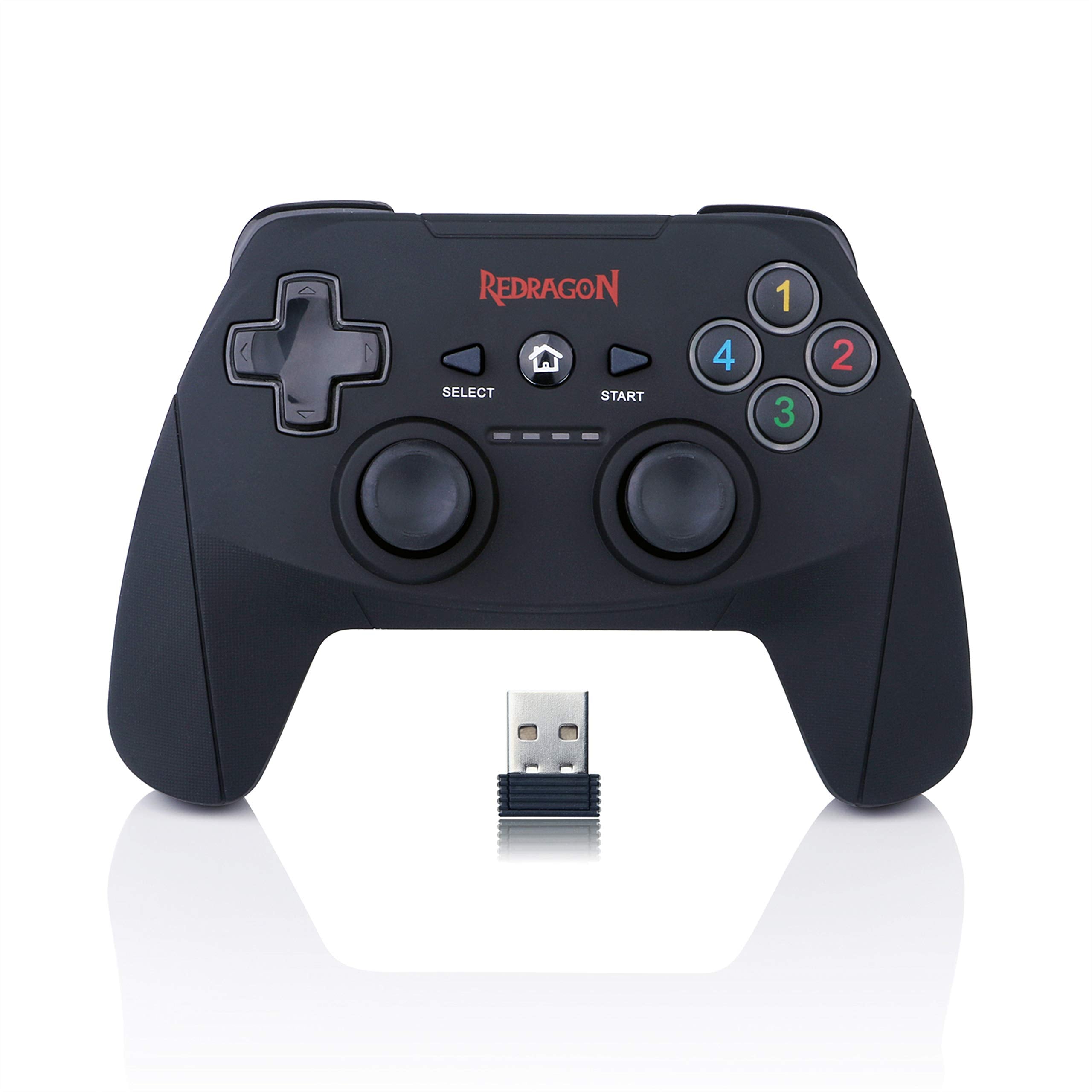 Redragon G808 Harrow Wireless Controller for PC/PS3 with Internal Battery, Wireless Gamepad Controller Joystick with Vibration Compatible with Xinput/Dinput
