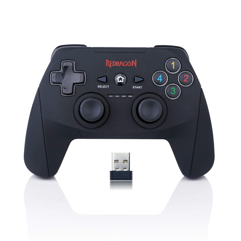 Redragon G808 Harrow Wireless Controller for PC/PS3 with Internal Battery, Wireless Gamepad Controller Joystick with Vibration Compatible with Xinput/Dinput