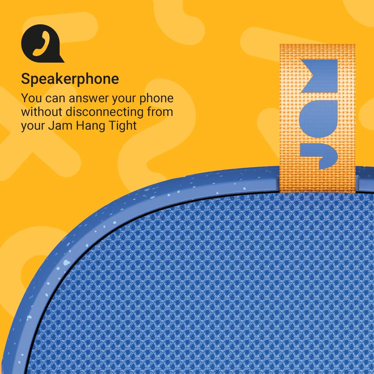 Jam Hang Tight Shower Bluetooth Speaker, 12 Hour Playtime, Waterproof, Dust Proof, Drop Proof IP67 Rating, Mono 5w Driver, Built in Speakerphone, Aux In Port, Integrated USB - Blue