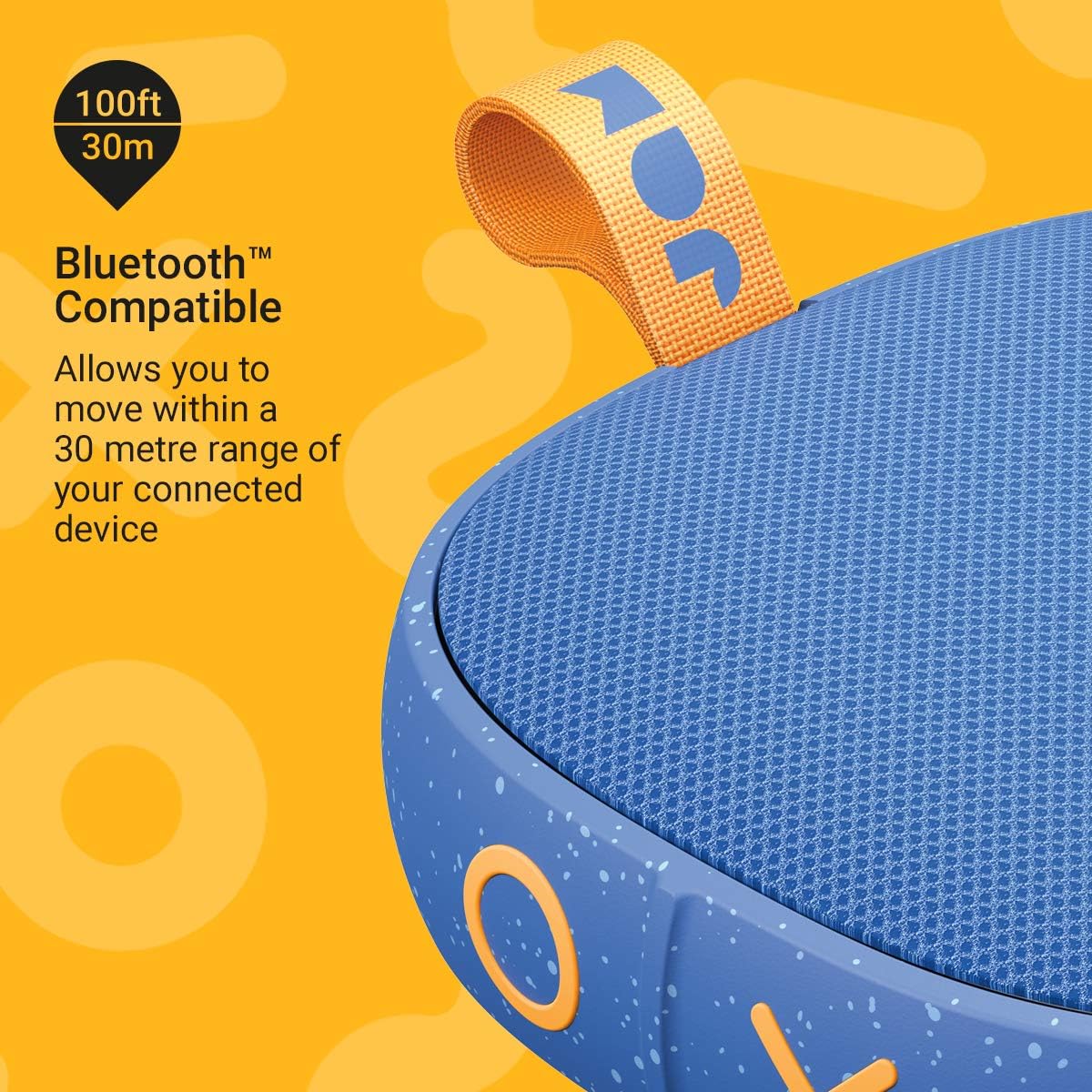 Jam Hang Tight Shower Bluetooth Speaker, 12 Hour Playtime, Waterproof, Dust Proof, Drop Proof IP67 Rating, Mono 5w Driver, Built in Speakerphone, Aux In Port, Integrated USB - Blue