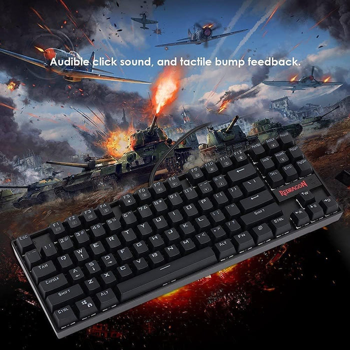 Redragon K552-2 87 Keys 60% Small TKL Mechanical Gaming Keyboard (Black Red LED Backlit