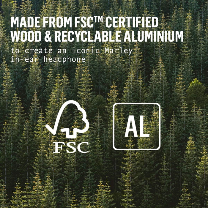 House of Marley Uplift 2.0 - Noise Isolating In-Ear Headphones/Earphones, 9mm Drivers, Hands-Free Calling In-Line Mic, 1 Button Control, Includes Earbuds in 3 sizes