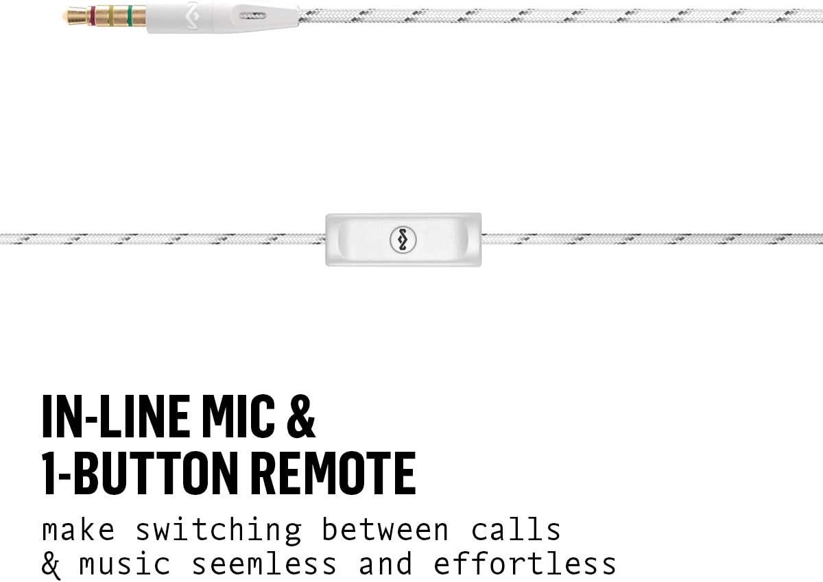 House of Marley Uplift 2.0 - Noise Isolating In-Ear Headphones/Earphones, 9mm Drivers, Hands-Free Calling In-Line Mic, 1 Button Control, Includes Earbuds in 3 sizes