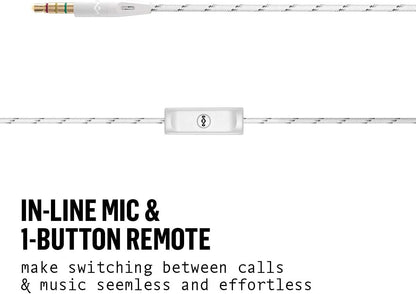House of Marley Uplift 2.0 - Noise Isolating In-Ear Headphones/Earphones, 9mm Drivers, Hands-Free Calling In-Line Mic, 1 Button Control, Includes Earbuds in 3 sizes
