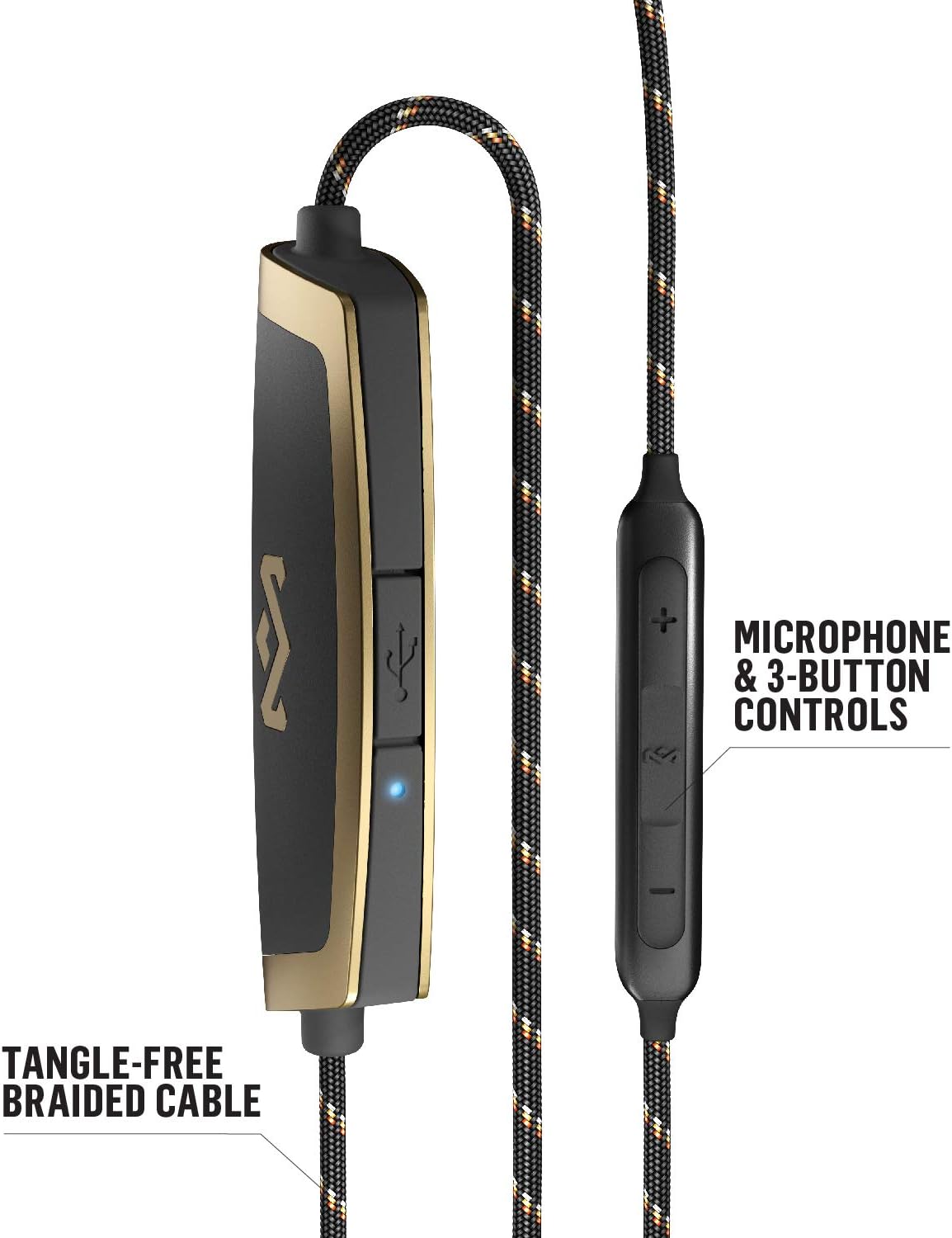 House of Marley Uplift 2 Wireless - Bluetooth In-Ear Headphones / Noise Isolating Earphones, Hands-Free Calling In-Line Mic, 3 Button Controls, Ergonomic Design for Perfect Fit –