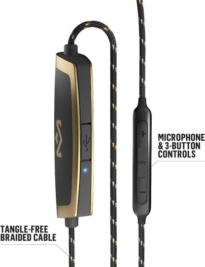 House of Marley Uplift 2 Wireless - Bluetooth In-Ear Headphones / Noise Isolating Earphones, Hands-Free Calling In-Line Mic, 3 Button Controls, Ergonomic Design for Perfect Fit –