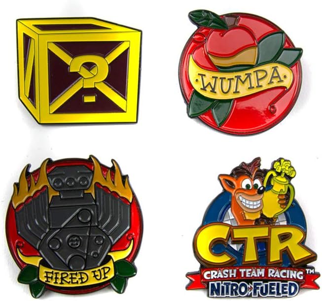Crash Team Racing Toolbox Pin Badge Set Black