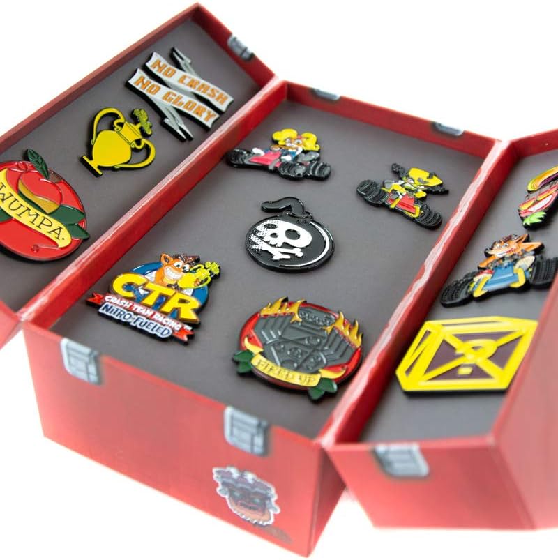 Crash Team Racing Toolbox Pin Badge Set Black