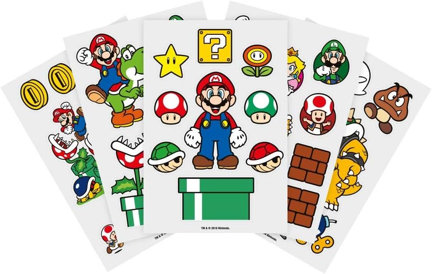 Pyramid International - RD-RS461456, Adesivi a tema Super Mario único Colorato, Pyramid International Nintendo Mario - Autocollants Super Mario Royaume Champignon Multicolore RD-RS461456 Taille Unique Taille Unique Multicolore, Pyramid International Super