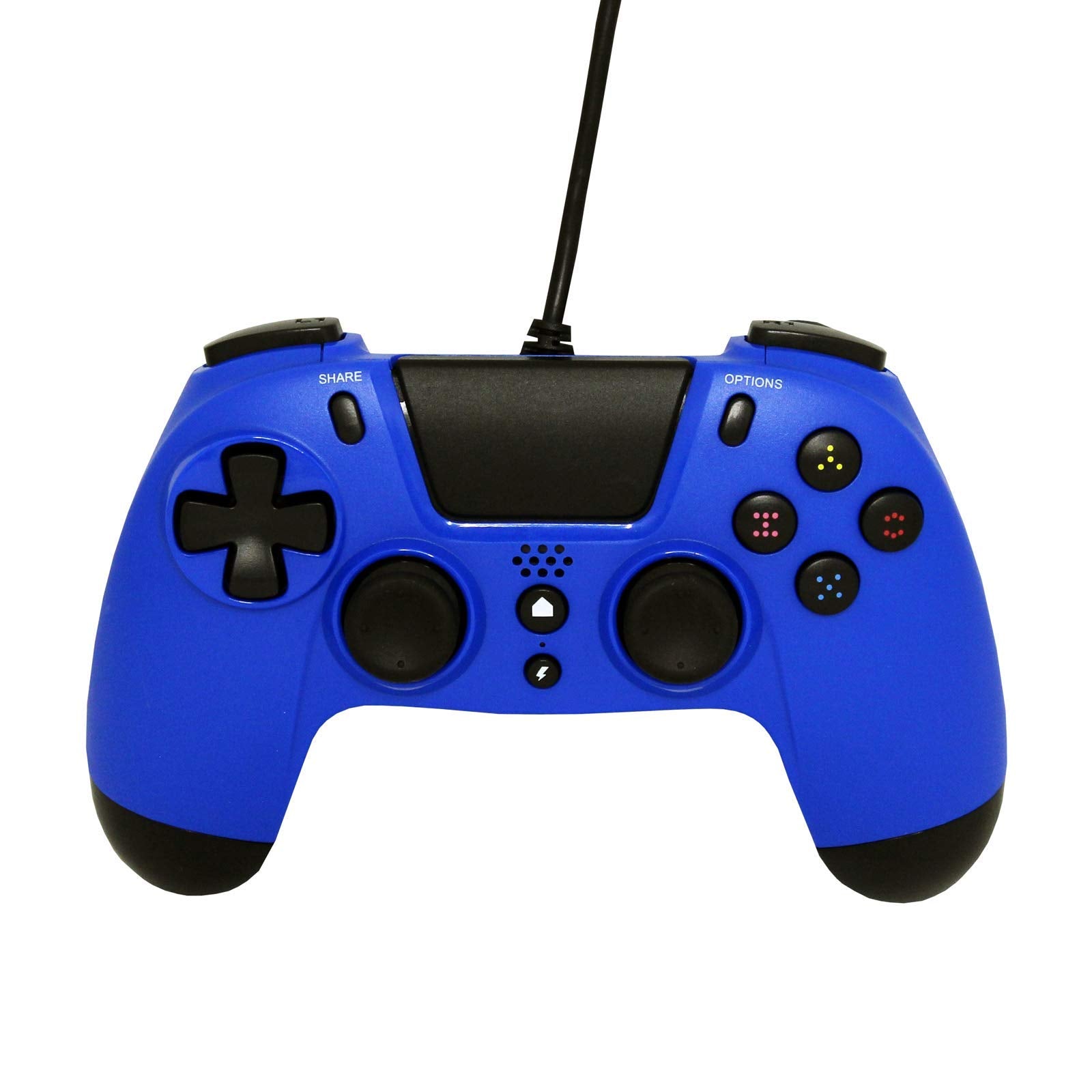 Gioteck - VX4 Blue Wired Controller for PS4 and PC Gamepad, Joystick Ergonomic design, Playstation Layout with Audio Port/Jack 3,5MM