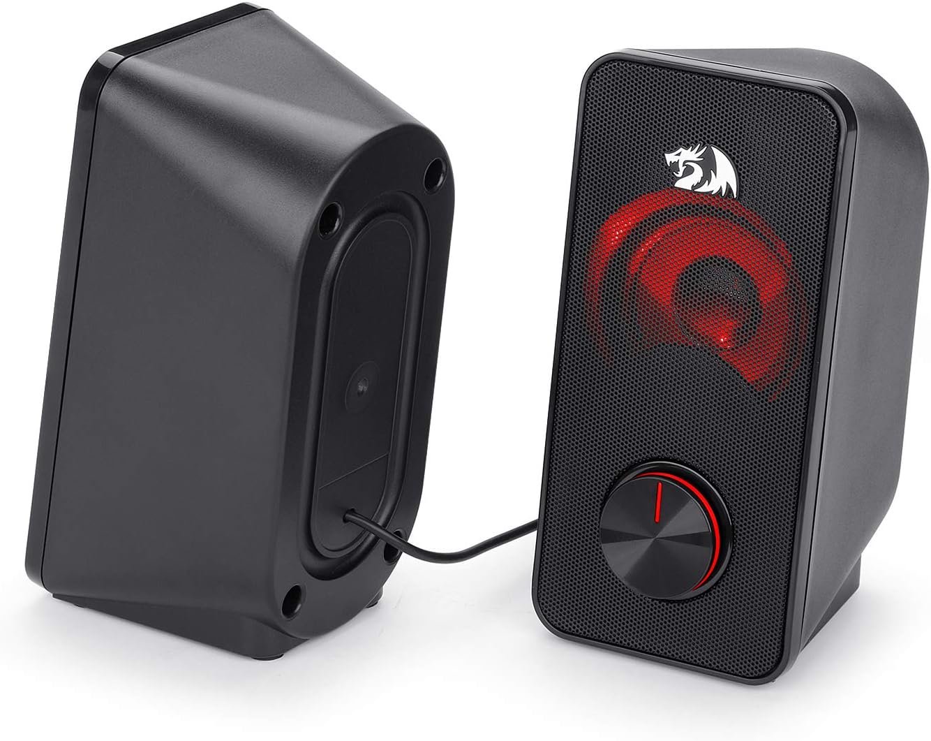 Redragon 2.0 Stentor (GS500) 2x5W Stereo Speaker for Computer with Red Backlight, Powered by USB & 3.5mm Jack