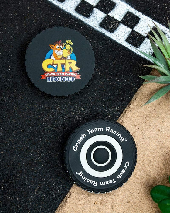 TUBBZ Numskull Crash Team Racing Official Crash Bandicoot Merchandise - CTR Nitro-Fueled Tyre Coasters (Set of 4) NS1607