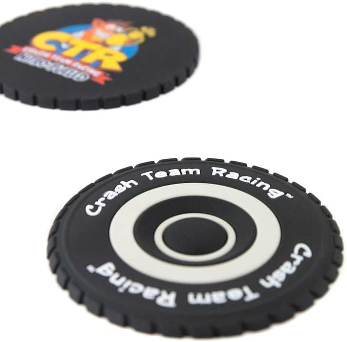 TUBBZ Numskull Crash Team Racing Official Crash Bandicoot Merchandise - CTR Nitro-Fueled Tyre Coasters (Set of 4) NS1607