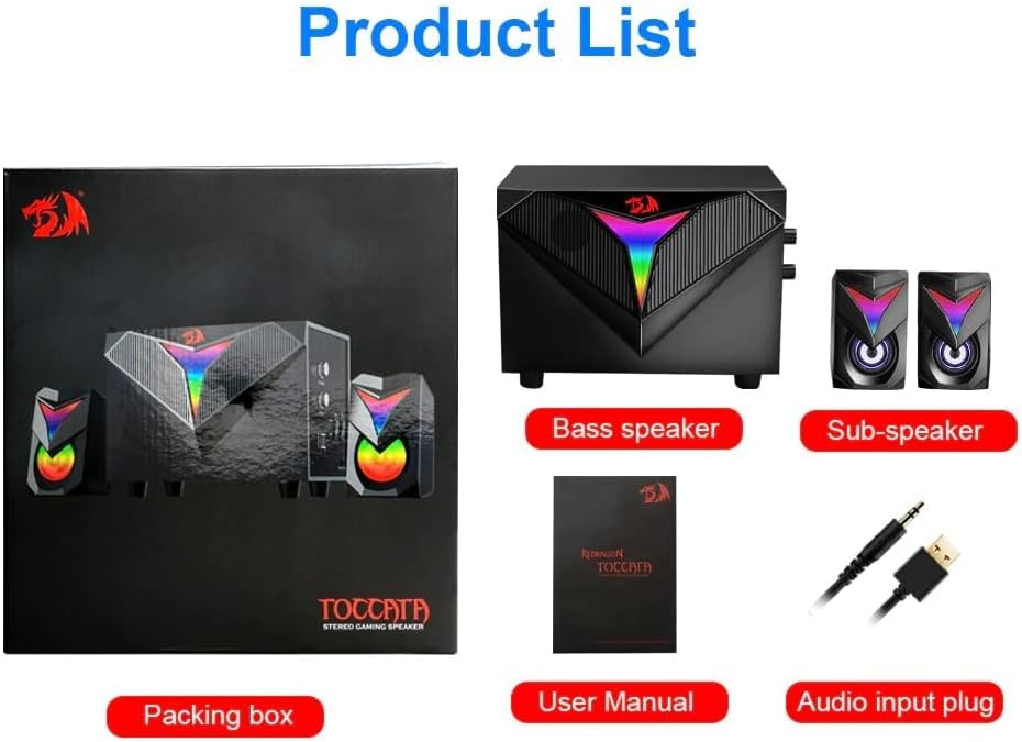 Redragon GS700 Toccata, 2.1, RGB Computer Speakers | RED-GS700