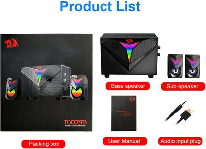 Redragon GS700 Toccata, 2.1, RGB Computer Speakers | RED-GS700