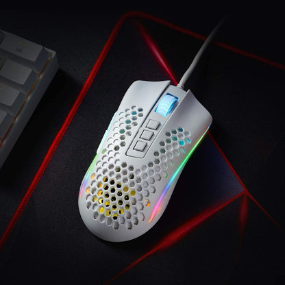 Redragon M808 Storm Ultralight Wired Gaming Mouse, 85g Lightweight Honeycomb Shell - Adjustable DPI Up to 12,400 - Optical Sensor - 7 Programmable Buttons - for PC Gamers