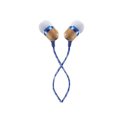 House of Marley Jamaica Cuffie In Ear, Auricolari con Filo, Microfono Incorporato, Isolamento Acustico, Cuscinetto da 9.2 mm, 2 Misure in Silicone, Cavi Antigroviglio, Materiale Riciclato, Denim