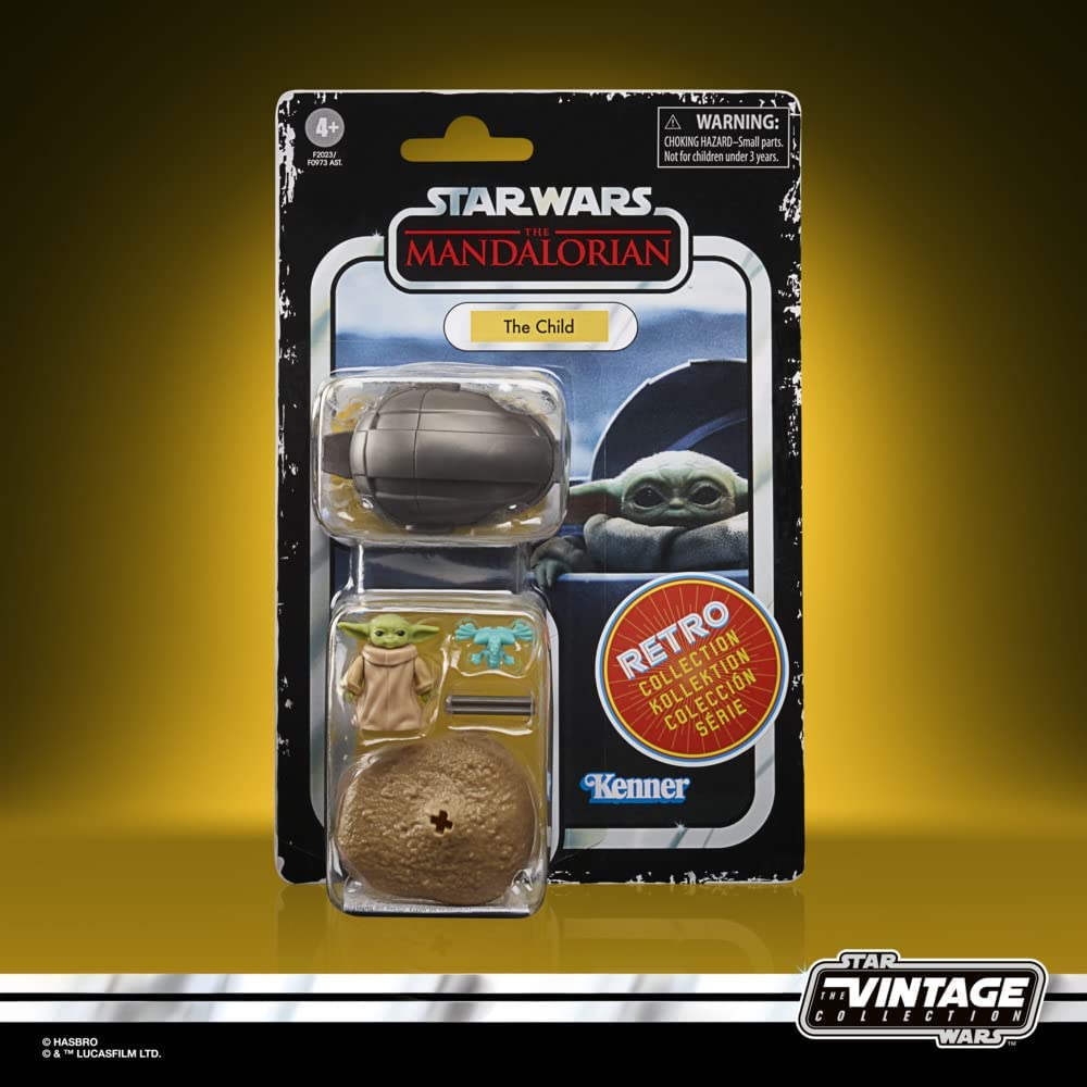 Star Wars Retro Collection The Child Toy 9.5-cm-Scale The Mandalorian Action Figure with Accessories, Toys for Kids Ages 4 and Up