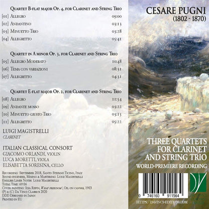 Pugni: Three Quartets For Clarinet