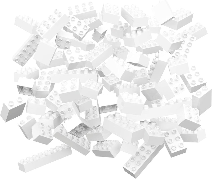 Hubelino #420602 60-teiliges Bausteine Set, weiße Bausteine, kompatibel mit großen Bausteinen anderer Hersteller, Made in Germany