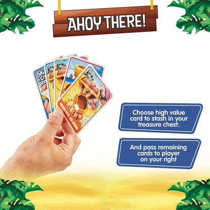 TOMY Ahoy There! Juego de Cartas, una Familia de ritmo rápido, Juego de Cartas de acción para niños y niñas, Juegos de Mesa de Cartas a Partir de 6, 7, 8, 9, años en adelante