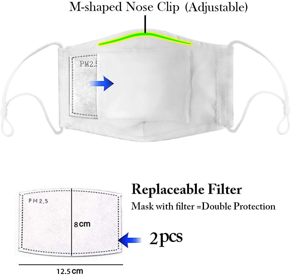 YiiHaanBuy Reusable Breathable Washable Face Cover with Earloop Half Gauze,Blue Fishes