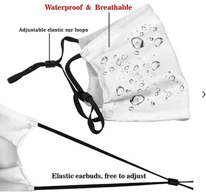 YiiHaanBuy Reusable Breathable Washable Face Cover with Earloop Half Gauze,Blue Fishes