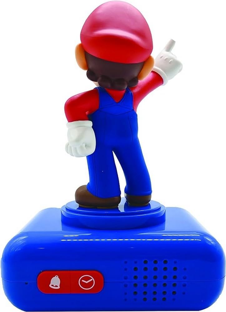 LEXIBOOK Nintendo Digital Alarm Clock - Snooze Function - Super Mario Sound Effects - Children Boys, Blue/Red, T.Unica, T.Única