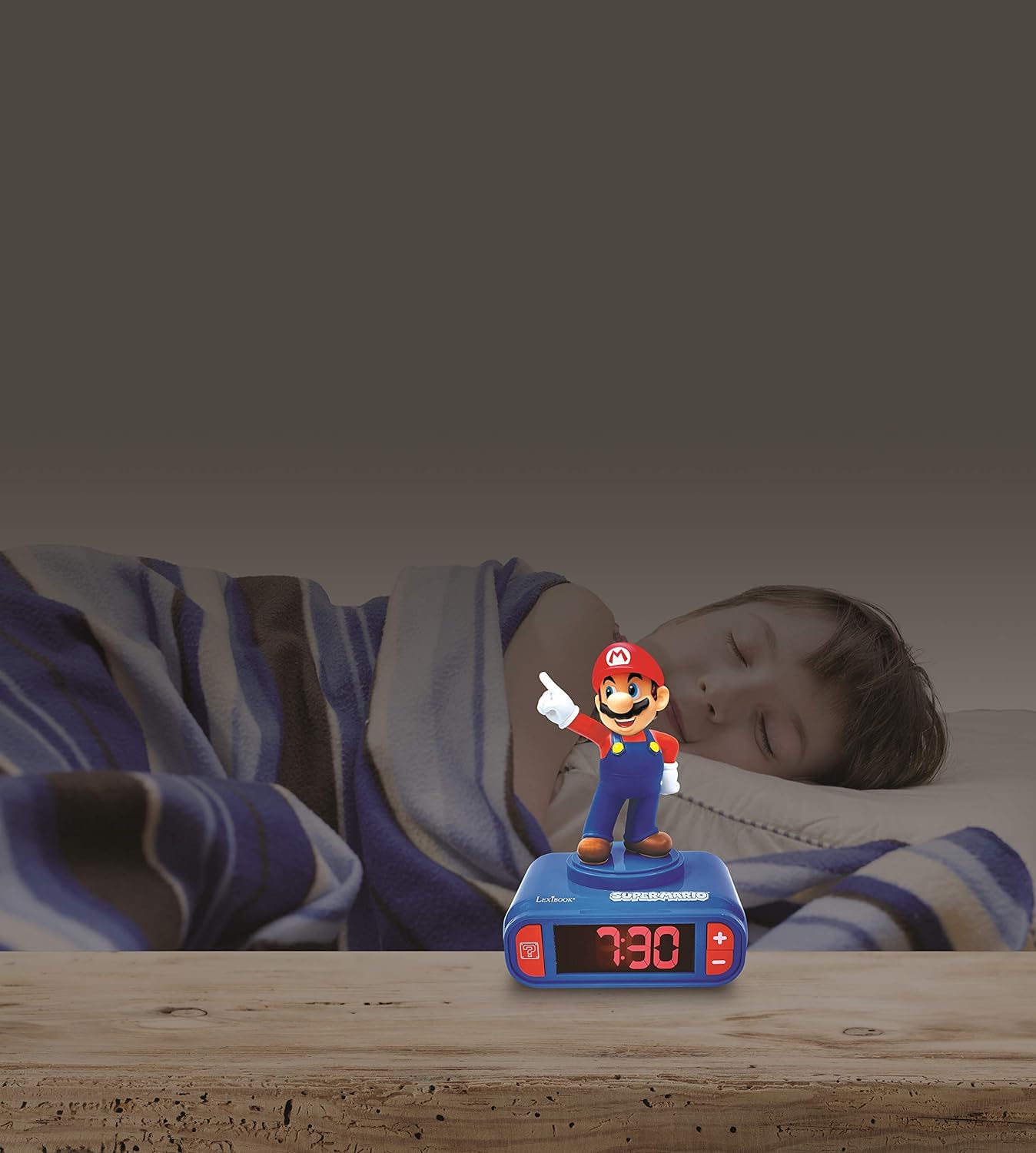 LEXIBOOK Nintendo Digital Alarm Clock - Snooze Function - Super Mario Sound Effects - Children Boys, Blue/Red, T.Unica, T.Única