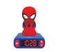 LEXIBOOK Digital Alarm Night Light Snooze and Marvel Spider Man Superheroes Sound Effects-Boys Clock-Luminous Spiderman, Blue Colour