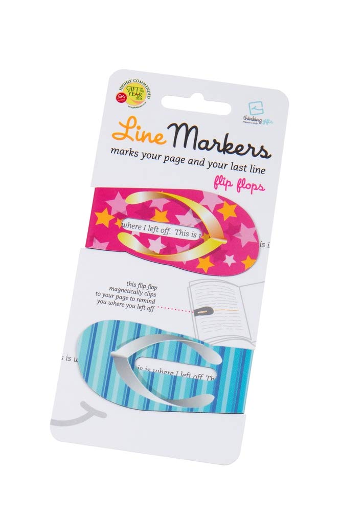 Thinking Gifts Novelty Magnetic Bookmarks & Page Holder- Flip Flops Set of 2