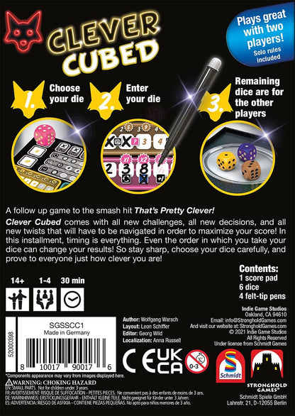 Stronghold Games Clever Cubed Board Game Black