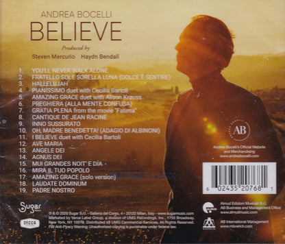 ANDREA BOCELLI-BELIEVE +2 EXTRA TRACKS