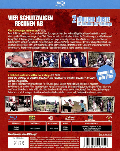Vier Schlitzaugen rechnen ab / Zwei tödliche Fäuste - Eastern Grindhouse Double Feature Vol. 2 - Limited Edition und durchnummeriert auf 1000 Stück