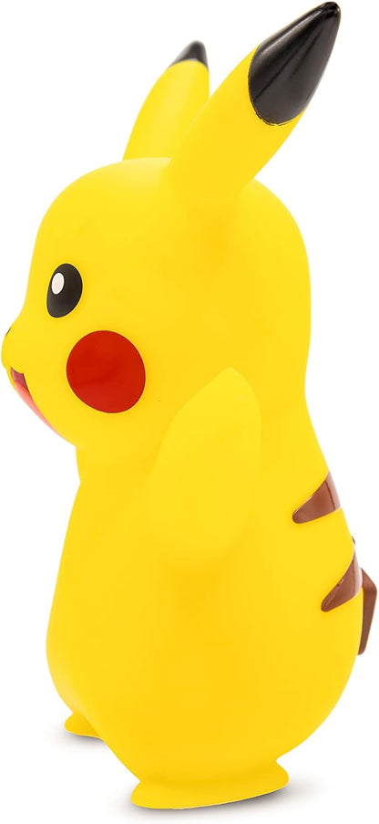 TEKNOFUN Pokémon Happy Pikachu Light-Up Figurine 24cm, Yellow, Plastic, Official Pokémon Merchandise, Pokémon Pikachu Light-Up Figurine, Lights Up When Turned On, Requires 3 x AAA Batteries