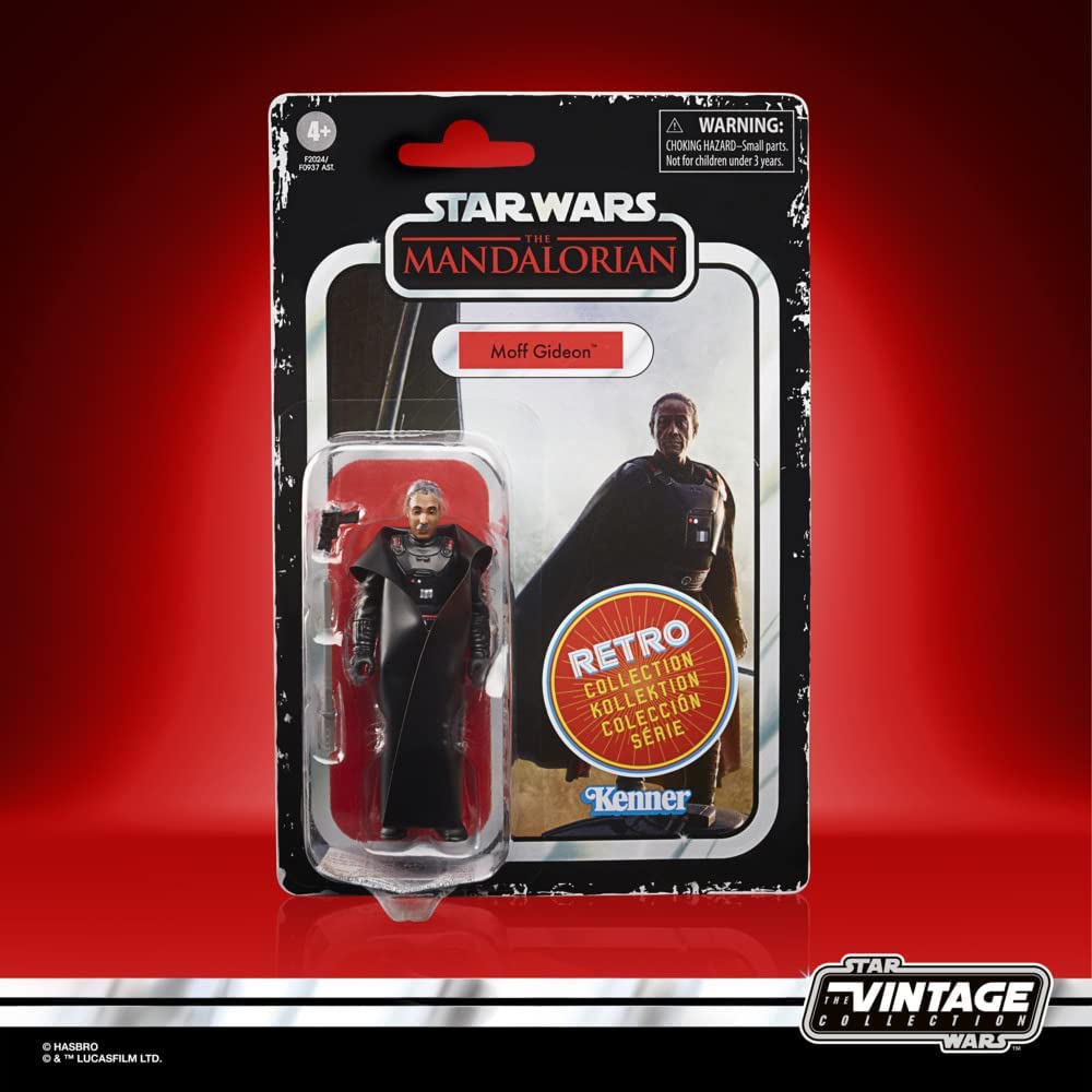Star Wars Retro Collection Moff Gideon Toy 9.5-Cm-Scale The Mandalorian Action Figure with Accessories, Toys for Kids Ages 4 and Up