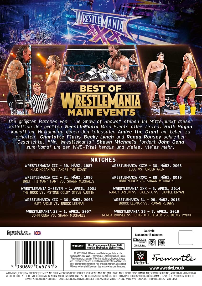 Wwe: Best of Wrestlemainia Main Events