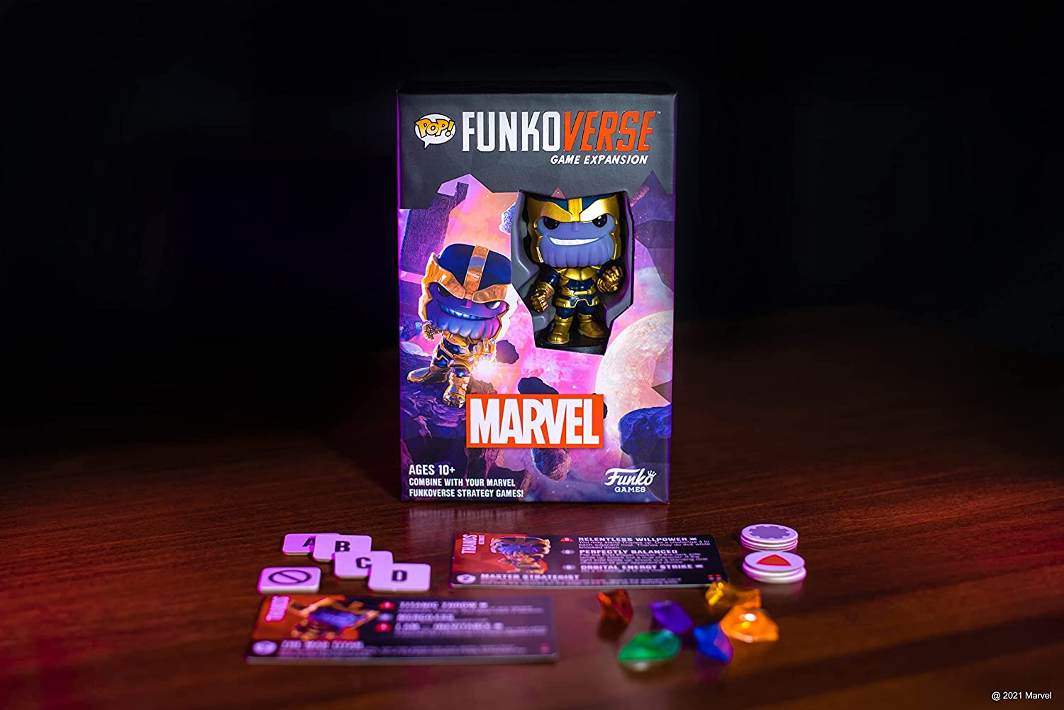 FUNKO GAMES- Funkoverse: Marvel Thanos Expansion Pack (1 Exclusive Funko Pop Figures) Other Various Juego de Mesa, Multicolor, Talla única (54434