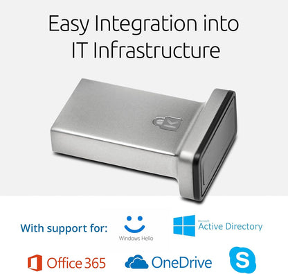 Kensington Fingerabdruckscanner VeriMark IT, USB-Fingerabdruckleser- und scanner für Windows 10 Hallo, Biometrischer Sicherheitsscanner für Unternehmen, K64704EU