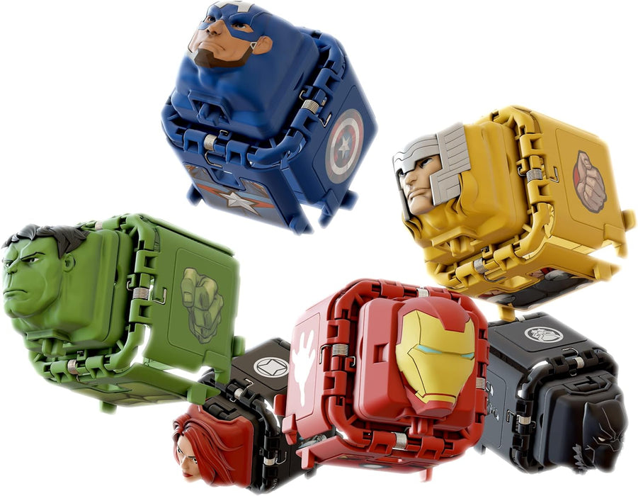 Marvel Avengers Battle Cubes 2-Pack, Iron Man VS Thor, Unleash Power, Launch Attack, 2 Cubes & 6 Tokens, RPS Auto-Battle System, Battle Cube APP, Collectible Pocket-Sized Game, Ages 5+
