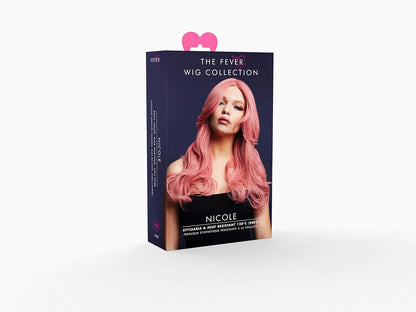 Smiffys Fever Nicole Wig, True Blend, Ash Pink