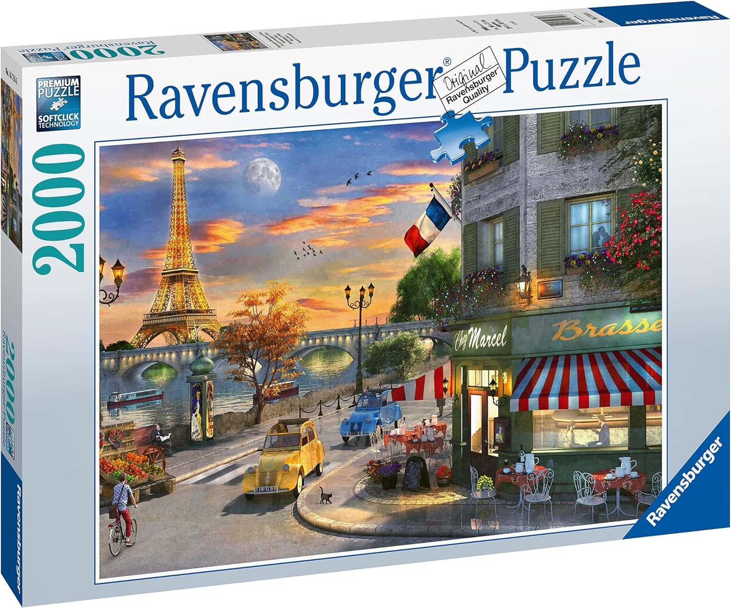 Ravensburger Paris Sunset 2000 Piece Jigsaw Puzzles for Adults & Kids Age 12 Years Up - France