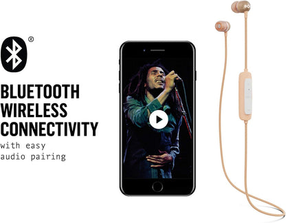 House of Marley Smile Jamaica Wireless 2 In-Ear Headphones - Noise Isolating Bluetooth Earphones, 9 Hours Playtime, w/Quick Charge, IPX-4 Waterproof, Microphone, FSC Certified Wood