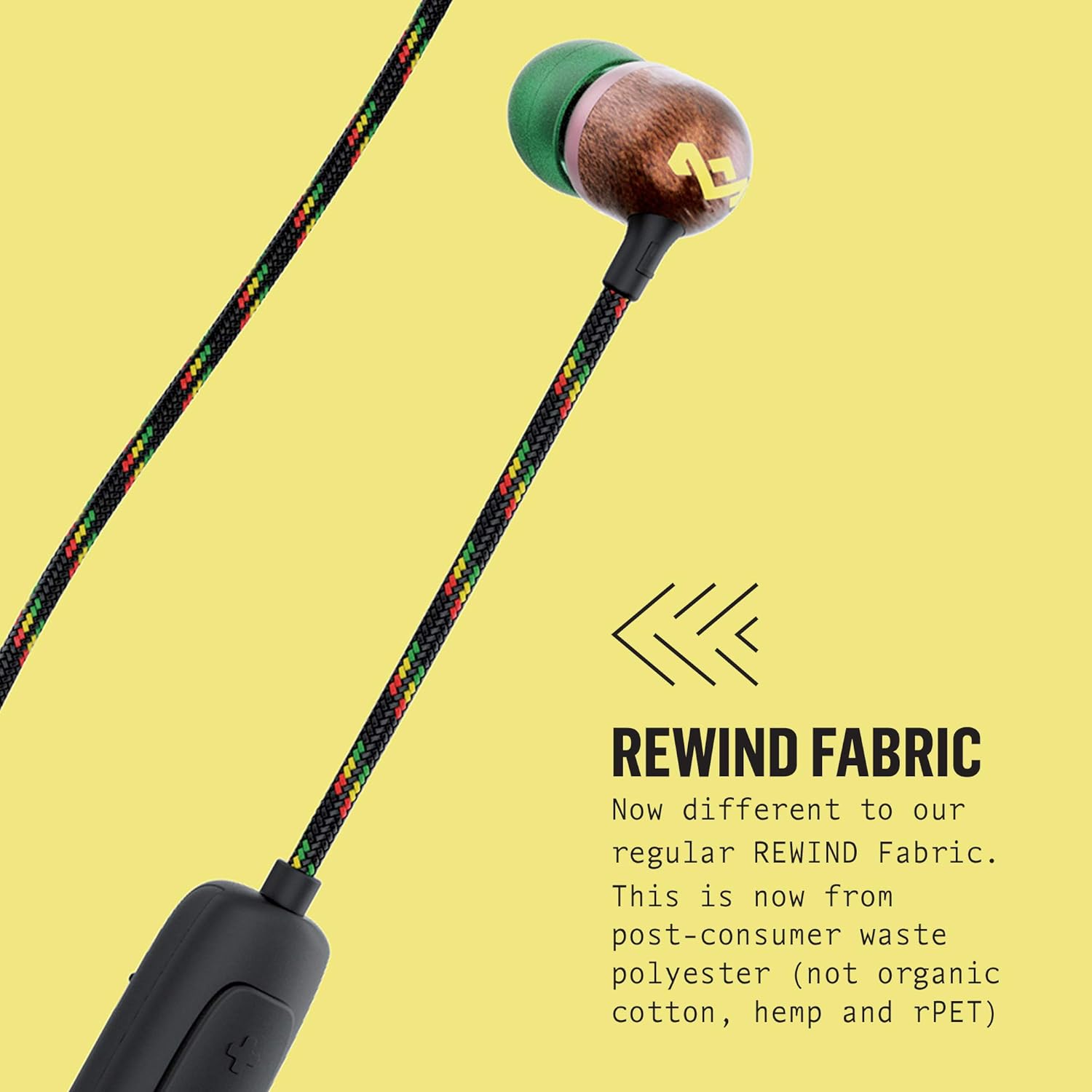 House of Marley Smile Jamaica Wireless 2 In-Ear Headphones - Noise Isolating Bluetooth Earphones, 9 Hours Playtime, w/ Quick Charge, IPX-4 Waterproof, Microphone, FSC Certified Wood